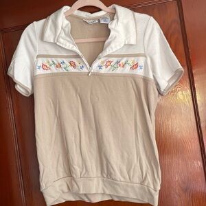 Embroidered flower top